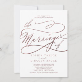 Invitación La caligrafía romántica del oro Rosa