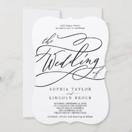 Invitación La Caligrafía Romántica Kraft Florece El Boda De