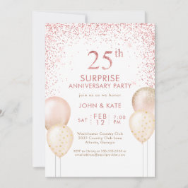Invitación La caligrafía rosa sorprende el 25° aniversario