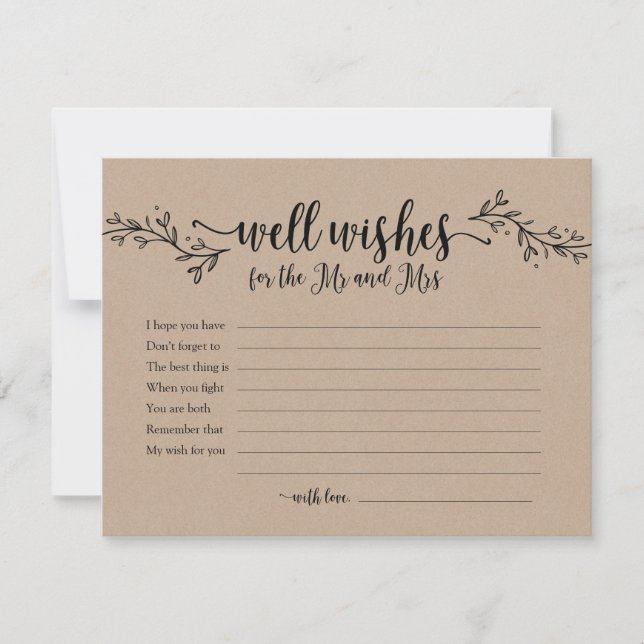 Invitación La caligrafía rústica le desea bien al Sr. y a la  (Anverso)