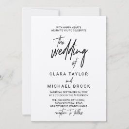 Invitación La Caligrafía Temprana Kraft El Boda De