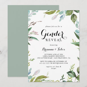 Invitación La caligrafía tropical de la vegetación Fiesta de 