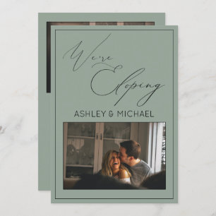 Invitación La caligrafía verde de lujo estamos eligiendo la r