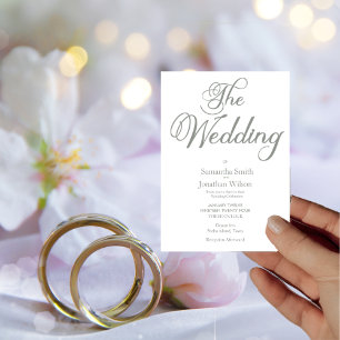 Invitación La caligrafía verde sabia moderna sobre el Boda bl