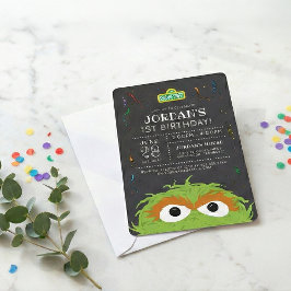 Invitación La calle de los Sesame | Pizarra de cumpleaños de 