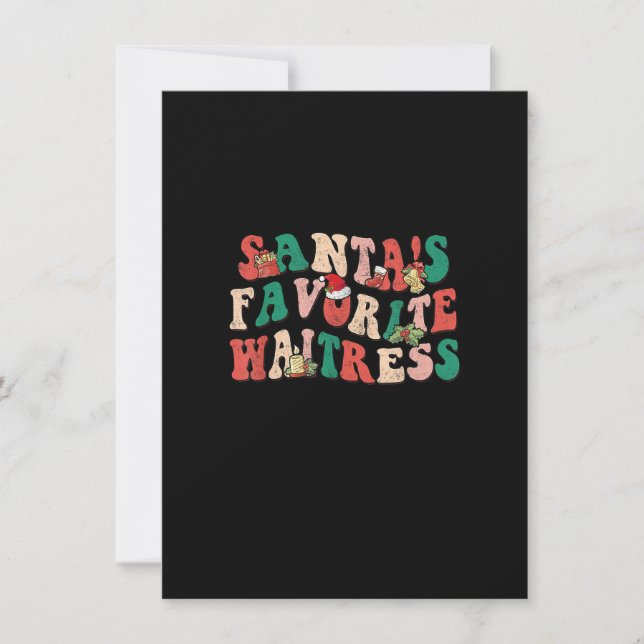 Invitación La camarera favorita de Groovy Santa Feliz Navidad (Anverso)