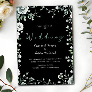 Invitación La caprichosa vegetación negra y el Boda del oro