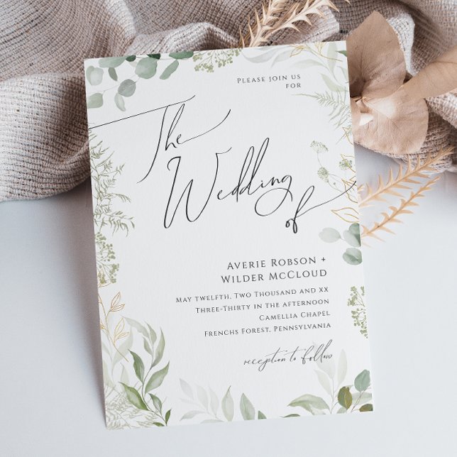 Invitación La caprichosa vegetación y el oro El Boda de (Subido por el creador)