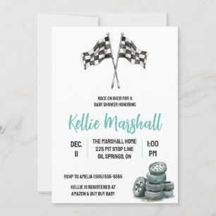 Invitación La carrera terminó, Baby Shower con temas de Carre
