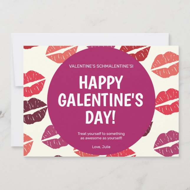 Invitación La carta del día de Galentine es moderna y brillan (Anverso)