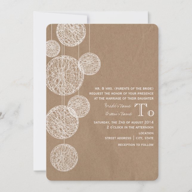 Invitación La cartulina inspiró casarse de los globos de la (Anverso)