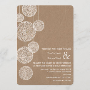 Invitación La cartulina inspiró los globos de la guita que