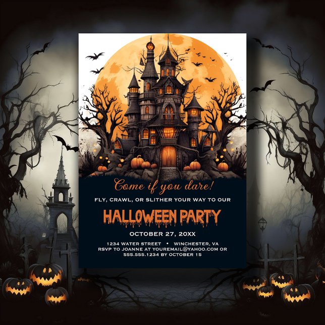 Invitación La casa embrujada árboles de árboles fantasmagóric (Subido por el creador)