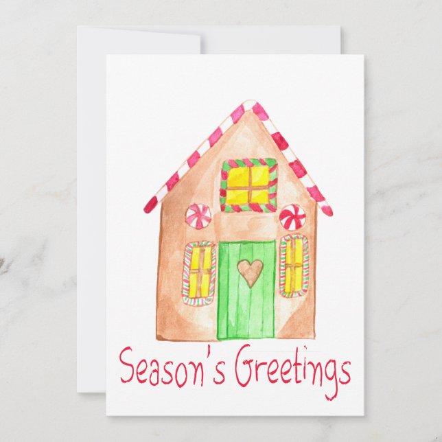 Invitación La casa Gingerbread de la Temporada (Anverso)