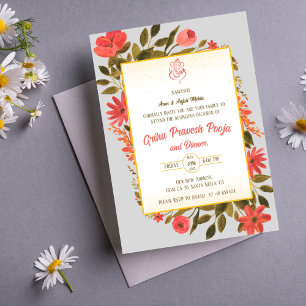 Invitación La casa hindú que calienta a Griha Pravesh