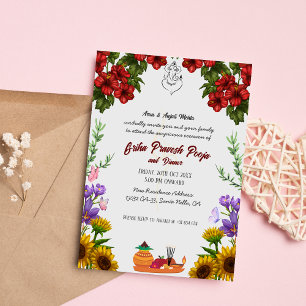 Invitación La casa hindú que calienta a Griha Pravesh