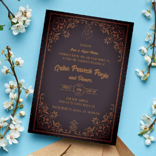 Invitación La casa hindú que calienta a Griha Pravesh