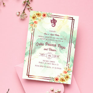 Invitación La casa hindú que calienta a Griha Pravesh