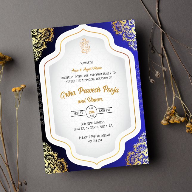 Invitación La casa hindú que calienta a Griha Pravesh (Subido por el creador)