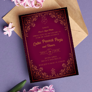 Invitación La casa hindú que calienta a Griha Pravesh