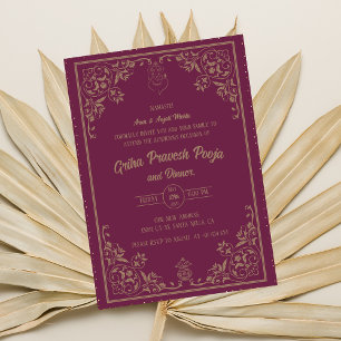 Invitación La casa hindú que calienta a Griha Pravesh