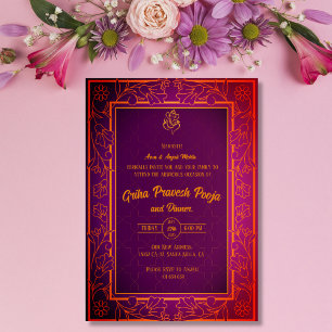 Invitación La casa hindú que calienta a Griha Pravesh