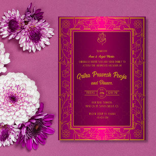 Invitación La casa hindú que calienta a Griha Pravesh