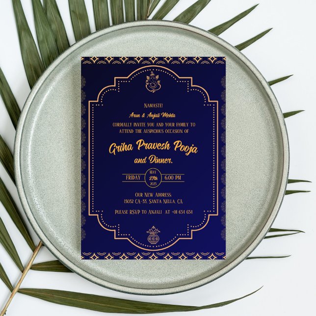 Invitación La casa hindú que calienta a Griha Pravesh (Subido por el creador)
