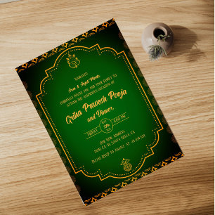 Invitación La casa hindú que calienta a Griha Pravesh