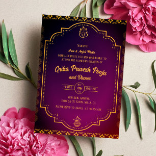 Invitación La casa hindú que calienta a Griha Pravesh