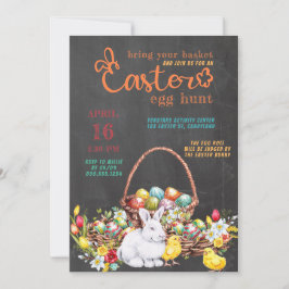 Invitación La caza de huevos de Pascua y la tipografía colori