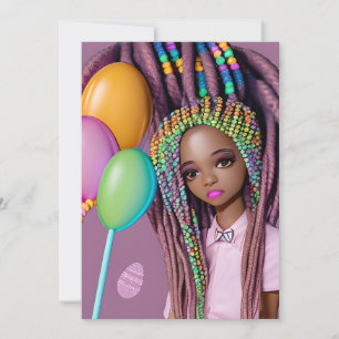 Invitación La caza de huevos en Pascua Chica negro Chicas Mel