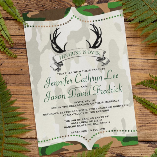 Invitación "La caza ha terminado" Boda de camuflaje ruso (Subido por el creador)