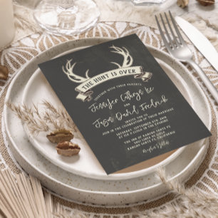 Invitación "La caza ha terminado" Boda de Chalkboard ruso