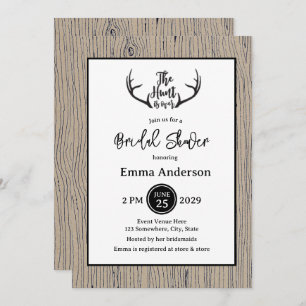 Invitación "La caza ha terminado" Boda ruso de Antler Barnwoo
