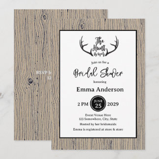 Invitación "La caza ha terminado" Boda ruso de Antler Barnwoo