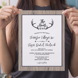 Invitación "La caza ha terminado" Boda ruso de Antler Barnwoo