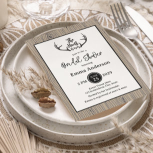 Invitación "La caza ha terminado" Boda rústica de madera de g