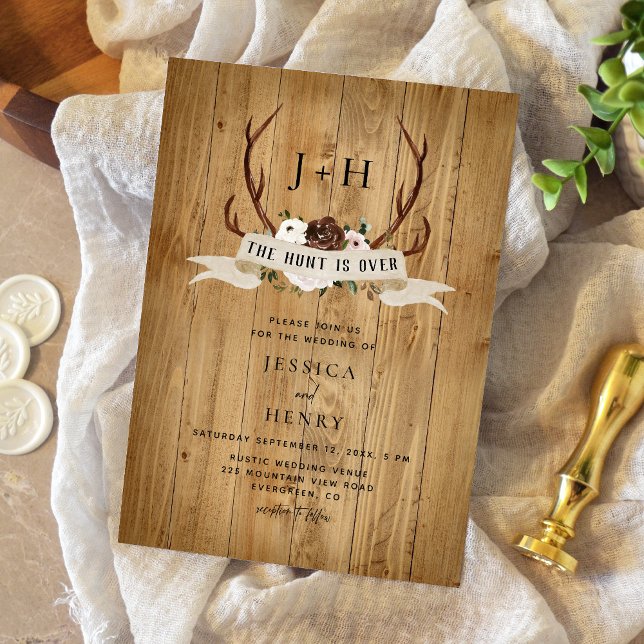 Invitación La caza ha terminado Bodas Rústicas de Cuerno de C (Subido por el creador)