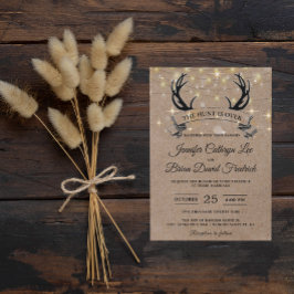 Invitación "La caza ha terminado" Rústica Boda de la luz de l
