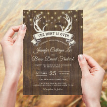 "La caza ha terminado" Rústica Boda de la luz de l