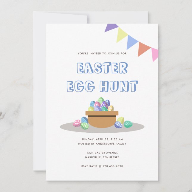 Invitación La caza moderna de huevos de Pascua de Fiesta (Anverso)