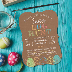 Invitación La caza rústica de huevos de Kraft Easter