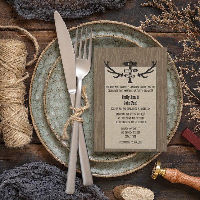 Invitación La caza rústica está sobre Barnwood (Subido por el creador)