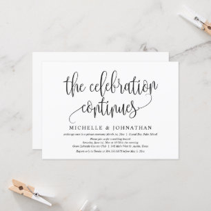 Invitación La Celebración Continúa, Fiesta de Boda Fugaz