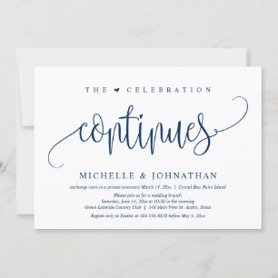 Invitación La Celebración Continúa, Fiesta de Boda Fugaz