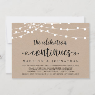 Invitación La celebración continúa, Fiesta de Boda Fugaz