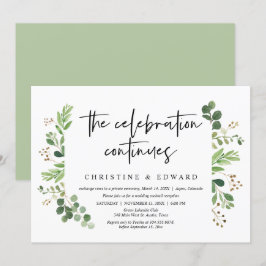 Invitación La celebración continúa, Fiesta de Boda Fugaz