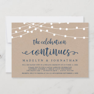 Invitación La celebración continúa, Fiesta de Boda Fugaz