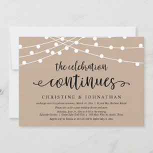 Invitación La Celebración Continúa, Fiesta de Boda Fugaz